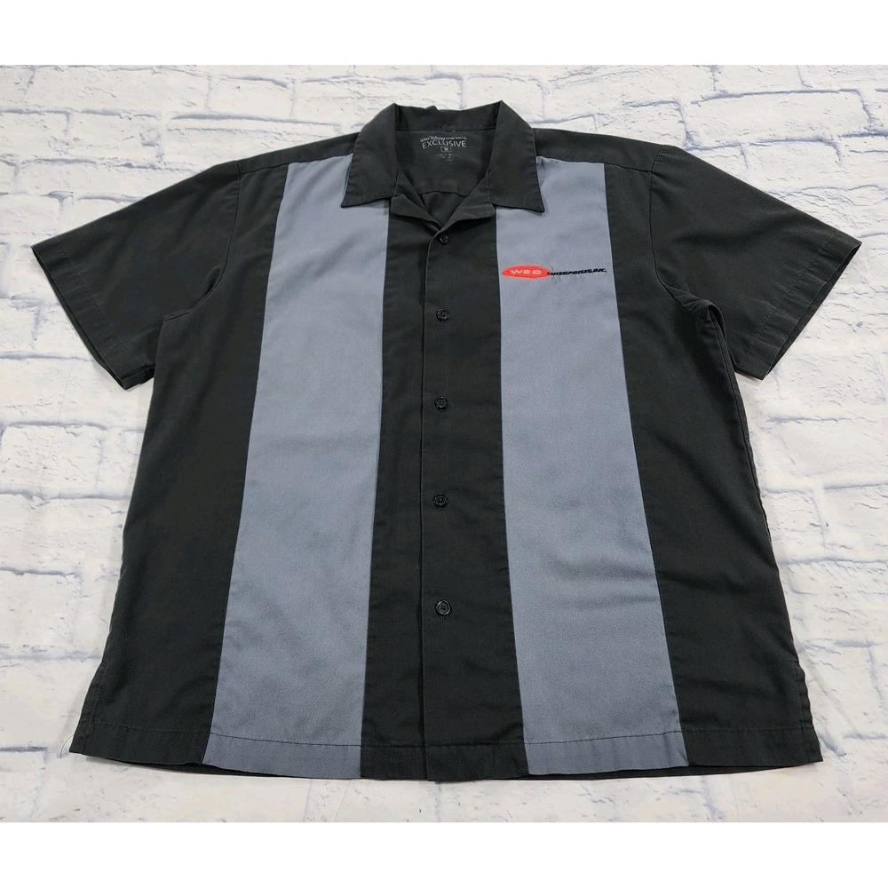 Walt Disney Imagineering Exclusive WED Bowling Shirt SIZE M Black Gray